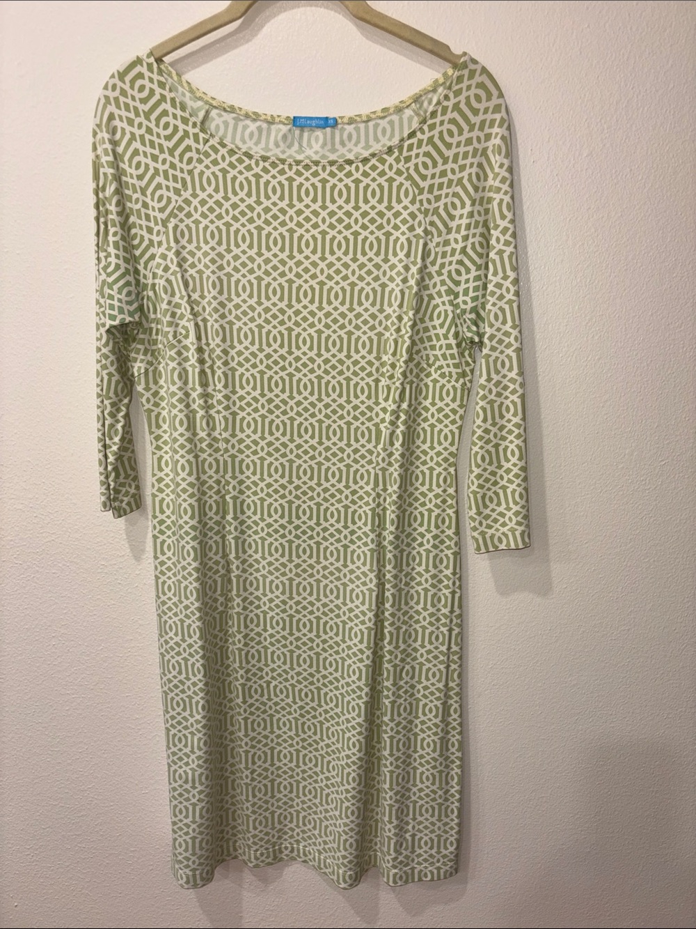 J McLaughlin Light Green Geometric-Print Women’s Dress XS